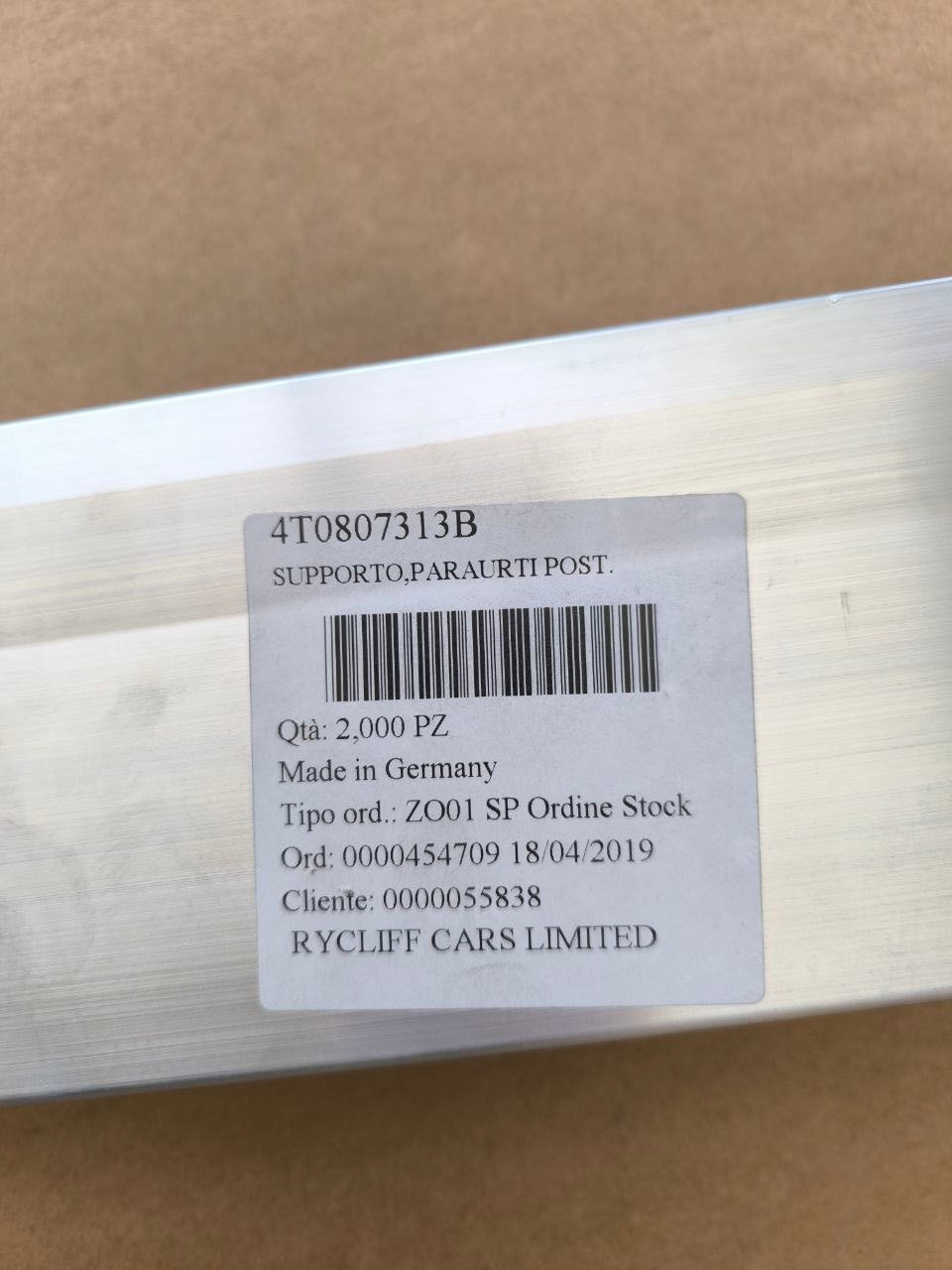 Lamborghini Huracan Barra Paraurti Posteriore 4T0807313B