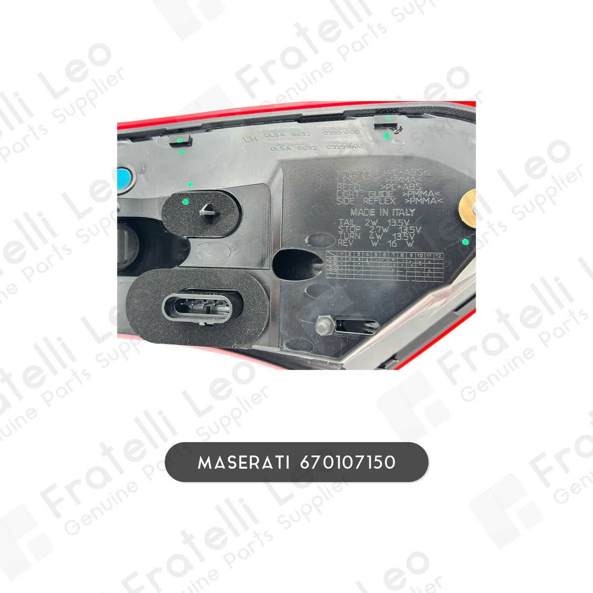 MASERATI GHIBLI Originale Fanale Posteriore Esterno Sinistro 670107150 / 670008482