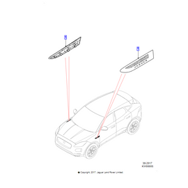JAGUAR Griglia paraf. ant. - nero lucido, Senza stemma bagagliaio J9C3055